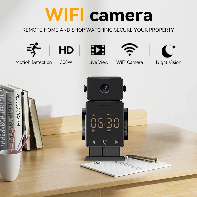 

3MP Tuya Smart Mini WiFi IP Robot Camera1080P 180° Security camera LED Alarm Clock Auto Tracking Security Home CCTV Baby Monitor