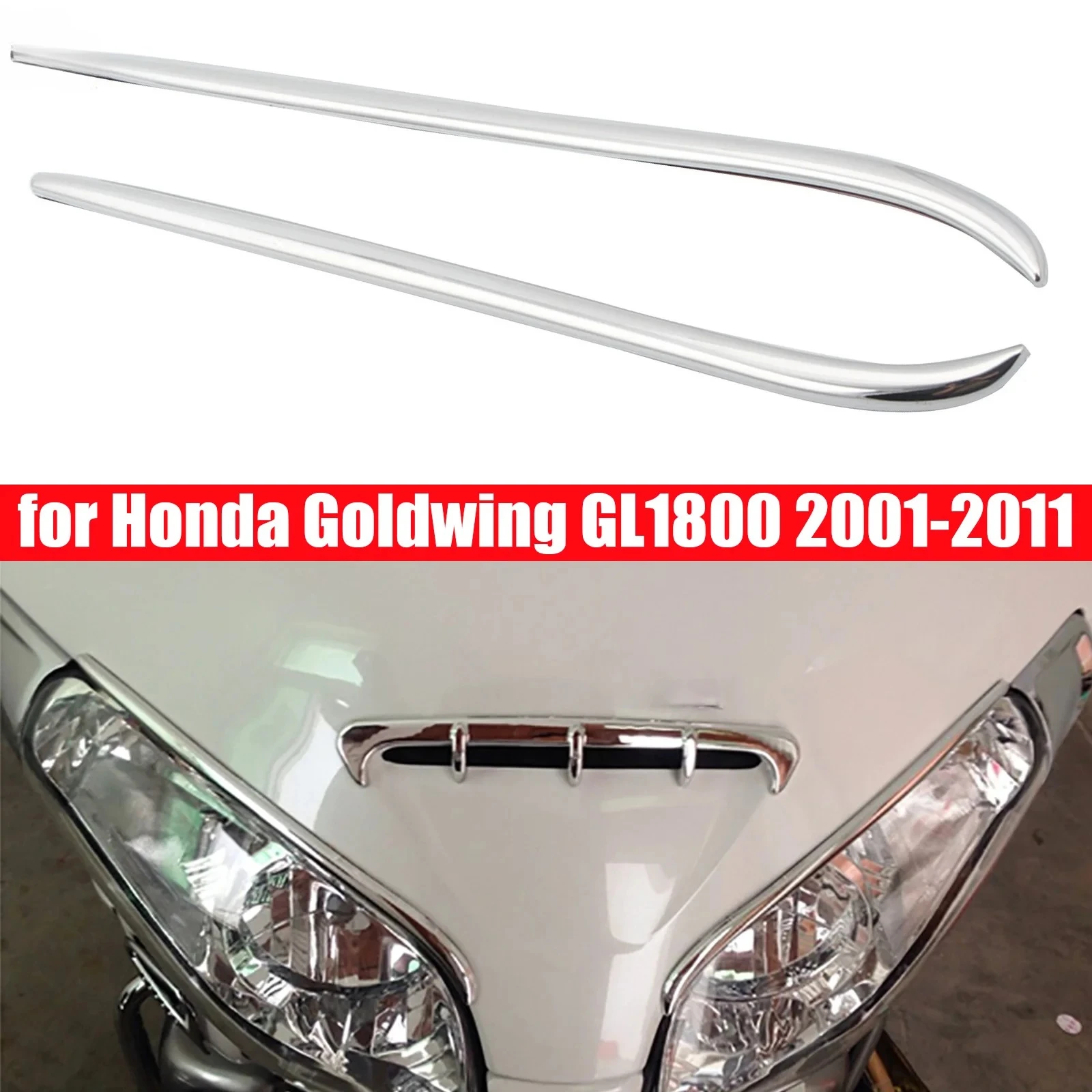 

Motorcycle Decoration Parts Fairing Eyebrows Trim Chrome for Honda Goldwing GL1800 2001-2011