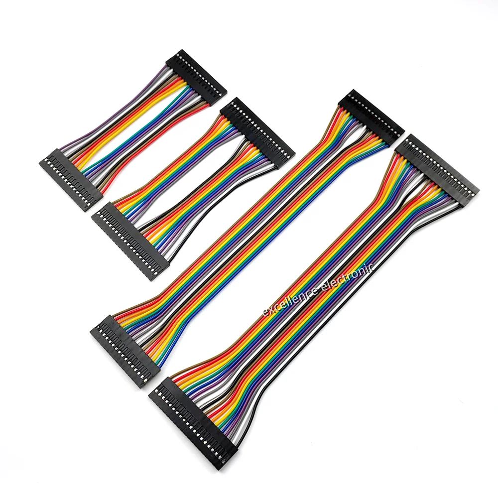 1szt 16/20Pin Dupont Line Female To Female Pitch 2.54mm 10/20/30cm Double Head 16p 16/20 Pin Jumper Cable Wire For Pcb Connector