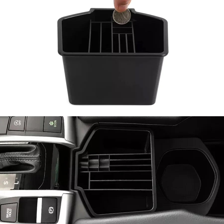 

1 шт., консольный подлокотник, ящик для хранения, вторичный лоток, подходит для Honda Civic 10th 2016 2017 2018, автомобильный держатель для карт, аксессуары для монет