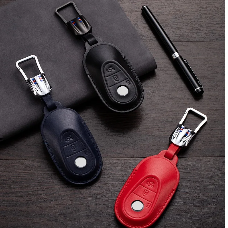 Luxury-Quality Leather Cowhide Key case Suitable for Mercedes Benz 2021 S450L/S500L/S400C Genuine Leather Key case for man