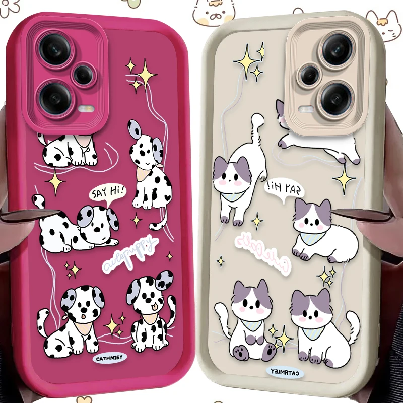 Cute Cat Dog Case for Xiaomi Redmi Note 13 12 11 Pro Plus 4G 5G 12S 11S 10S 10 9 9S Redmi 14C 13C 12C A3 12 Soft Silicone Cover