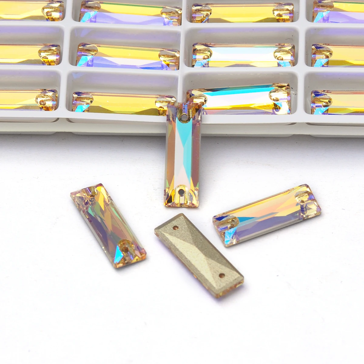 Pubrilex Baguette Strasssteine zum Aufnähen, Glitzerkristalle für DIY-Bastelarbeiten und Bekleidungszubehör, Großhandel – Detail 15