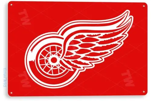 Blechschild Red Wings Hockey, Metalldekoration, Wandkunst, Sportgeschäft, Bar, Laden, Höhle, A590, Aluminium