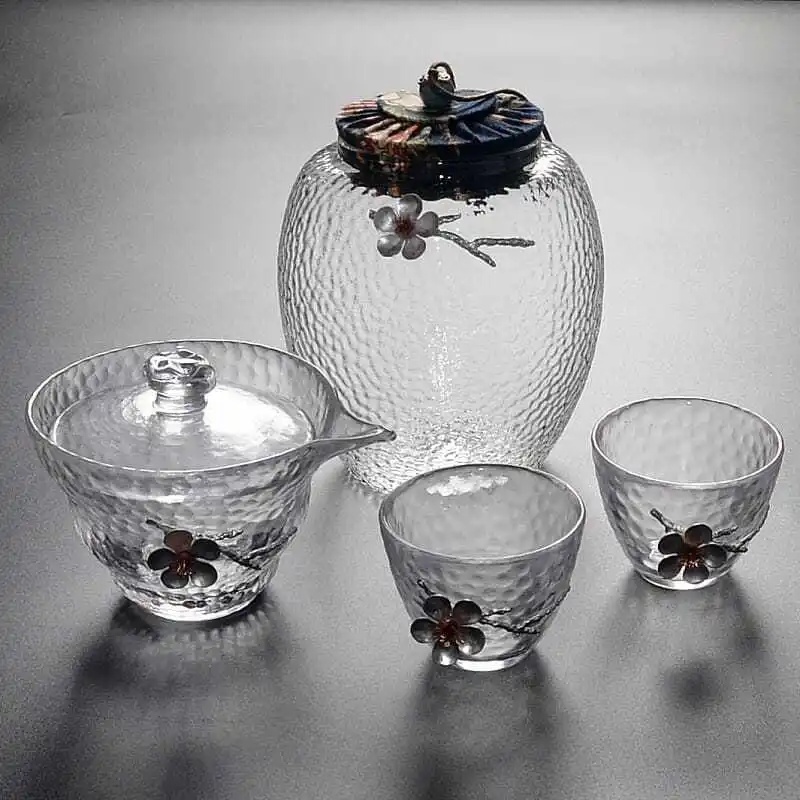 

Gaiwan Tureen Teapot Tea Set Cups Mugs Ceremony Infuser Glass Cover Bowl Heat-resistant Hand Grasping Sancai Transparent Kungfu