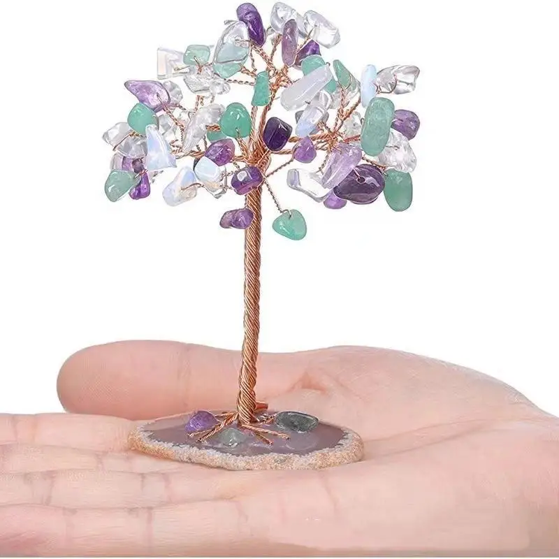 Super Mini Kristall-Geldbaum Heilender Edelstein Feng-Shui-Ornament für Wohnzimmer Yoga-Ecke Heimdekoration – Detail 3