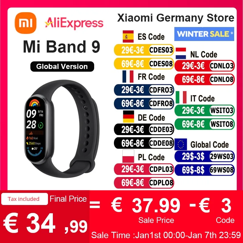 Global Version Xiaomi Mi Band 9 1.62