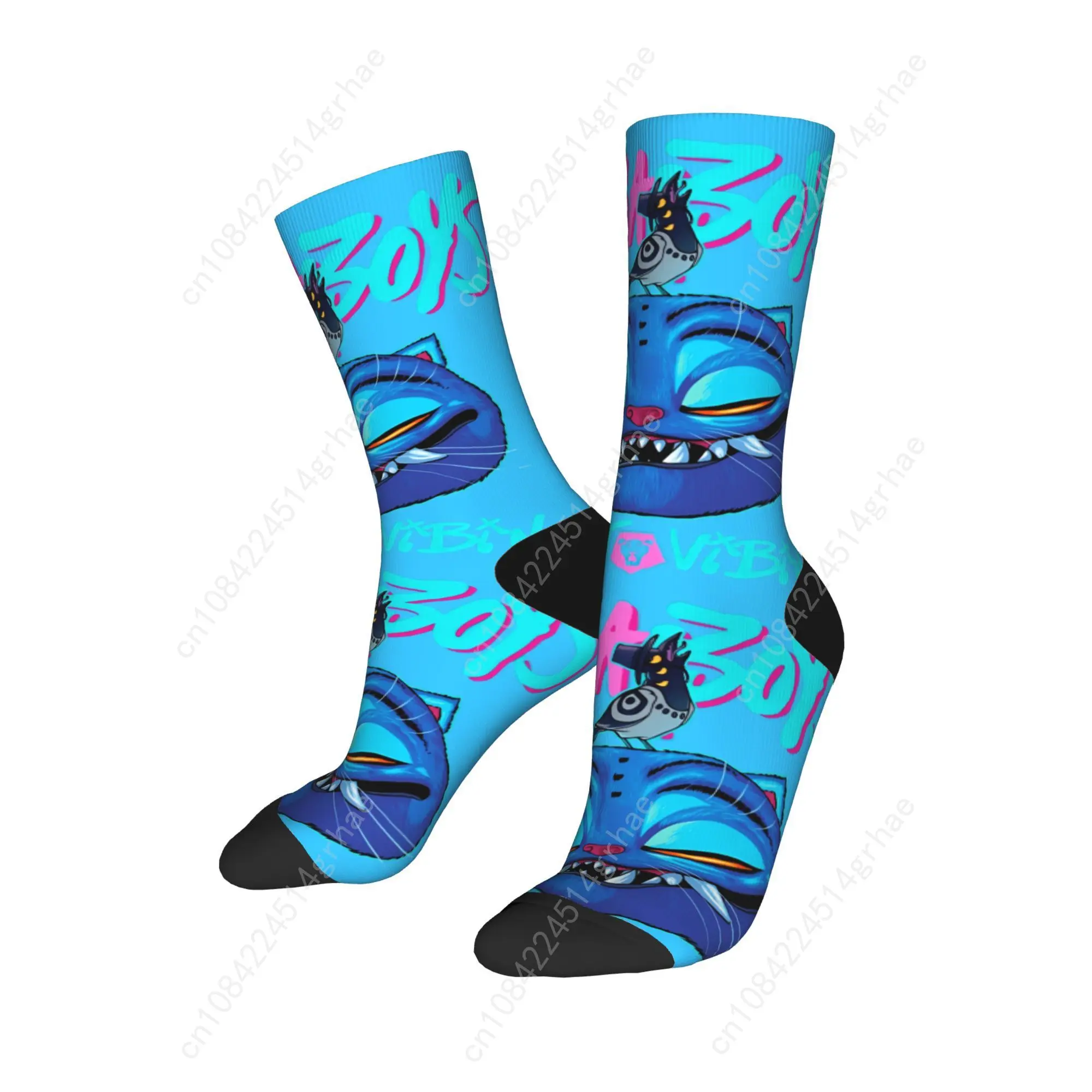 Kpop Demon Hunters Saja Boys Derpy Bird Just Vibin Socks  Vintage Stockings Men Soft Running Socks Autumn Design Anti Skid Socks