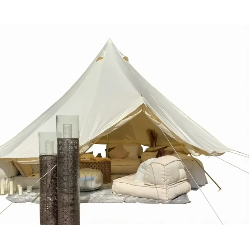 Fire Resistant Cotton Canvas 5m Tent UK Glamping Four-Season Waterproof 2000-3000mm  Bottom One Bedroom