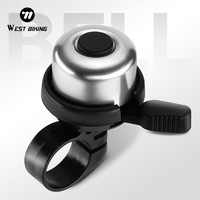 WEST BIKING Mini Bicycle Bell Retro Aluminum Alloy Clear Sound Bike Bell MTB Mountain Bicycle Handlebar Horn Bike Accessories