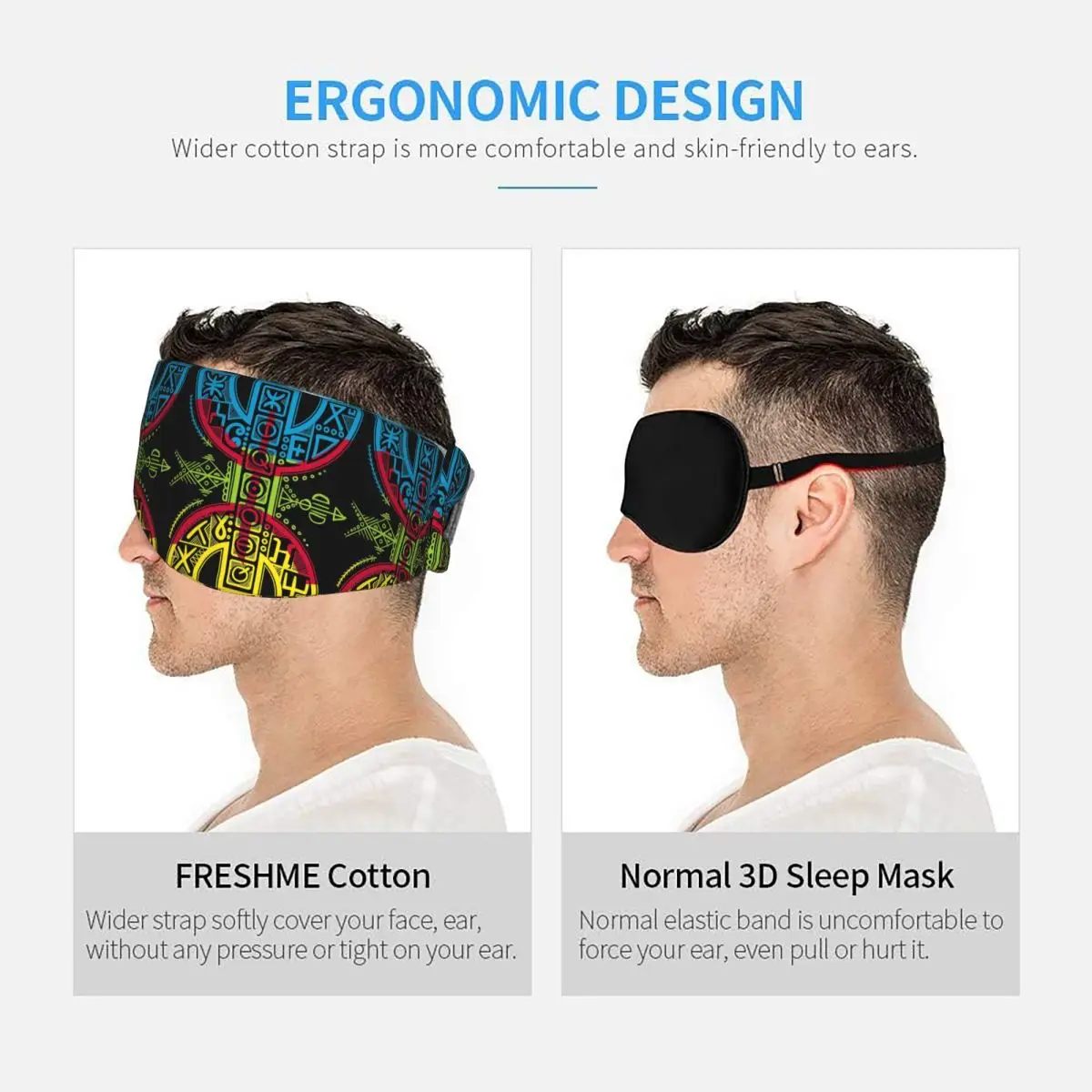 Kabyle Jewelry Amazigh Morocco sleep eye mask Light Blocking Portable Eye Cover for Girls Boys Travel Party Eyeshade eyepatch view 5