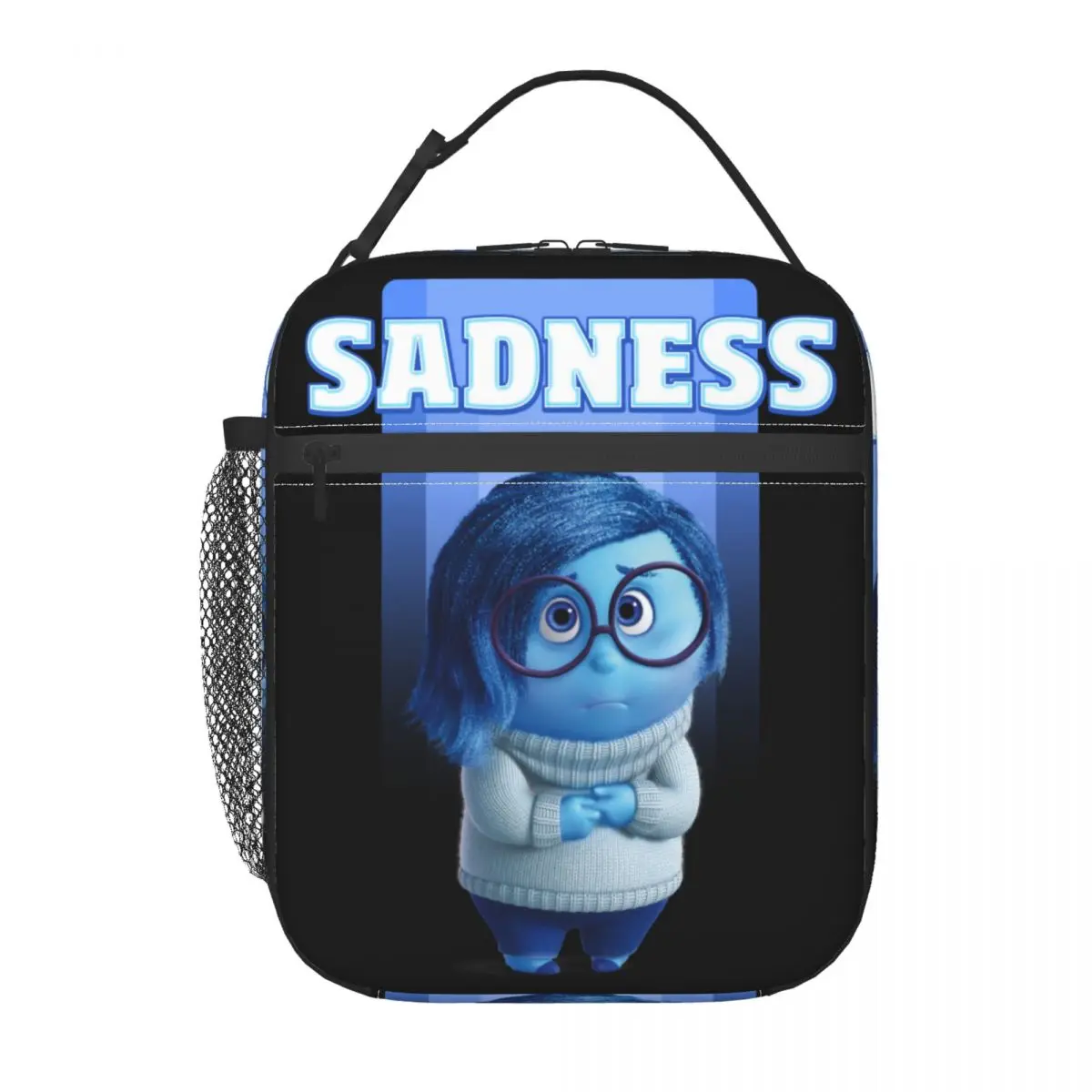 Custom Inside Out Sadness Insulated Lunch Bag for Work School Leakproof Thermal Cooler Bento Box Women Kids