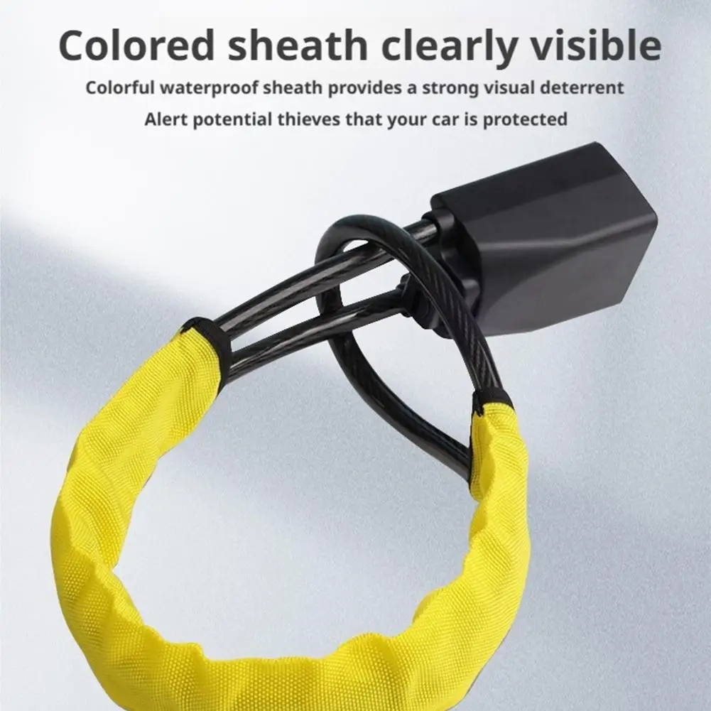 Blocco volante per auto con 2 chiavi Blocco universale con fibbia per cintura di sicurezza Blocco cavo in acciaio Blocco fune metallica in acciaio Sicurezza auto