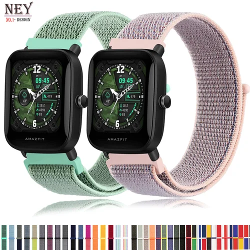 Correa de reloj de 20mm/22mm para Amazfit GTR/GTS 4-3-2-2e/GTR 42mm-47mm/bip-U-S-lite correa deportiva de nailon correa amazfit gts 4-2 mini