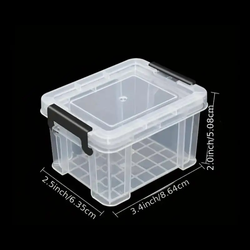 3 Pcs Stackable Plastic Storage Boxes with Lids Anti-drop Bead Organizer for Home DIY Handmade Craft Desktop Small Goods Storag