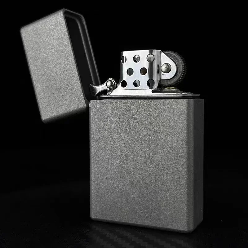 Titanium Alloy Heavy Armor Narrow Machine Small Square Head Kerosene Lighter Windproof Personalized High-end Gift for Friends