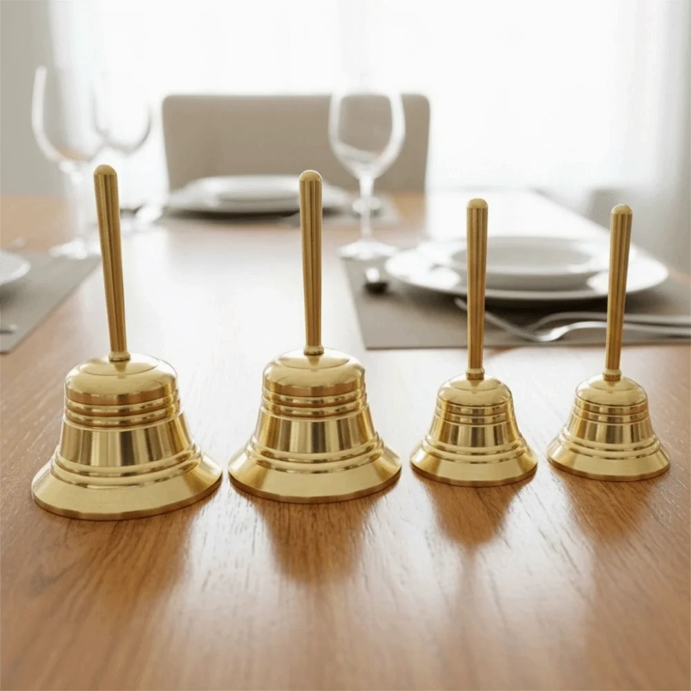 Exquisite Sound-producing Solid Brass Call Bell with Bell Clapper Crisp Sound Hand Bell Polishing Vintage Dining Bell Home Decor