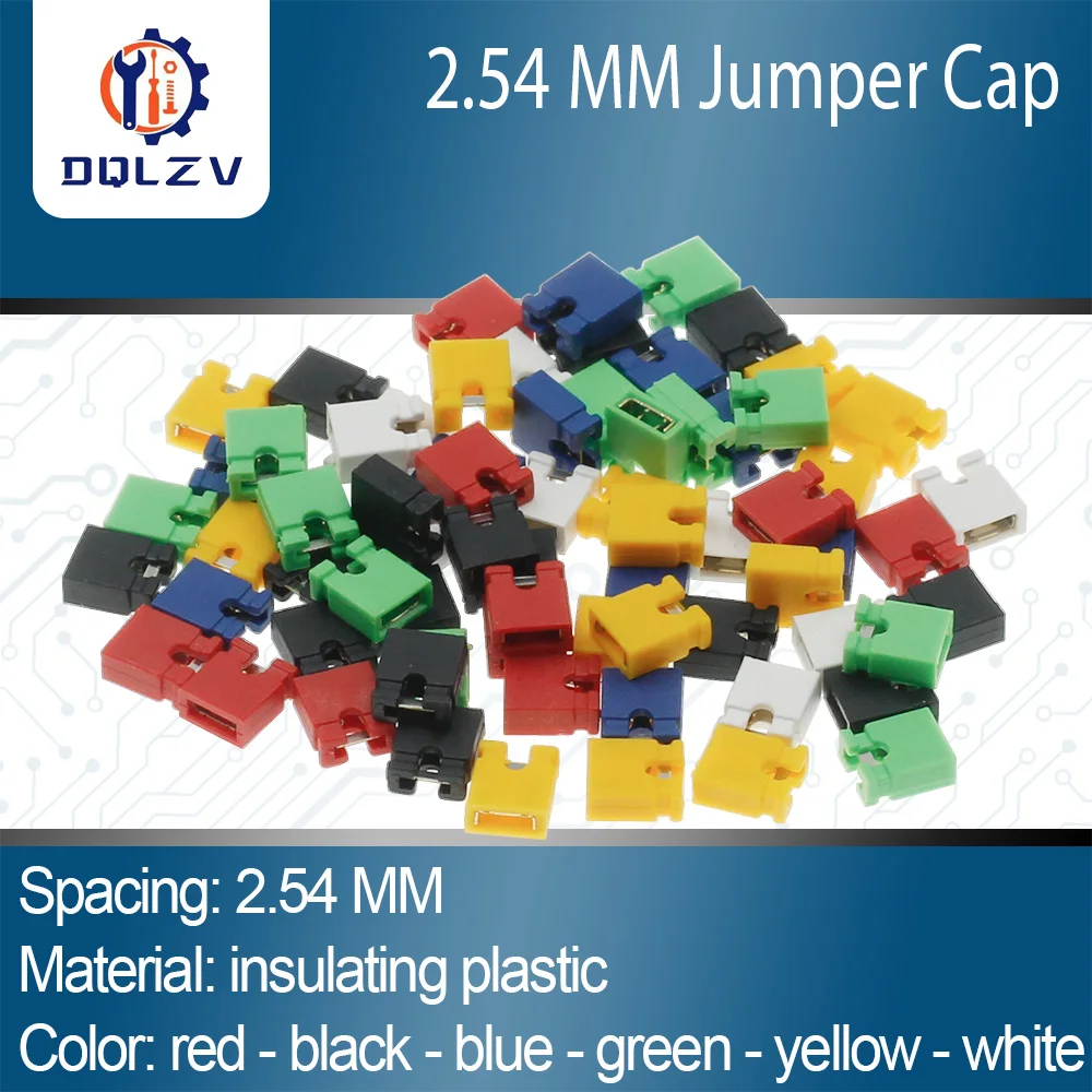 100PCS 2.54mm Jumper Cap Pin Header Jumper Blocks Connector For Circuit Board 2.54 Spacing