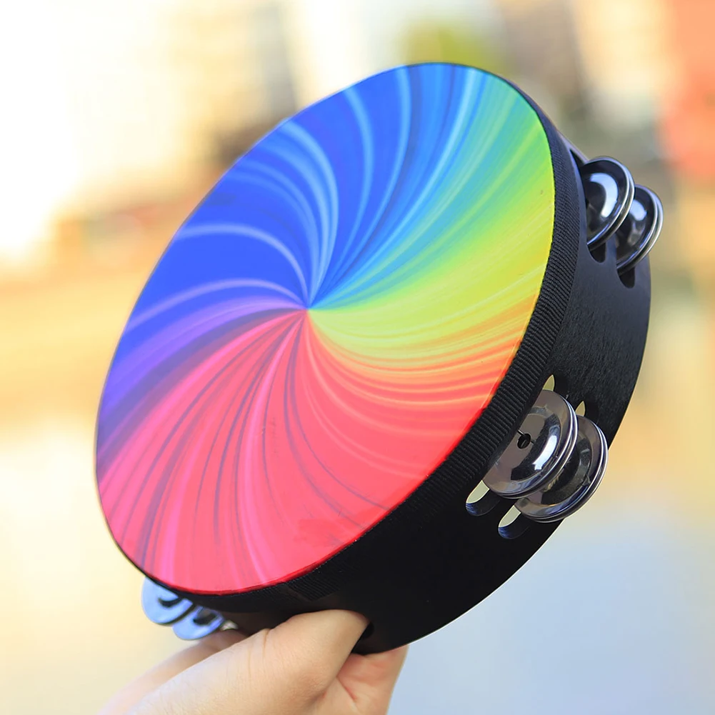 Профессиональный Тамбурин 8/10, музыкальный инструмент, ручной барабан, перкуссионный инструмент для церкви, для взрослых, KTV Вечерние