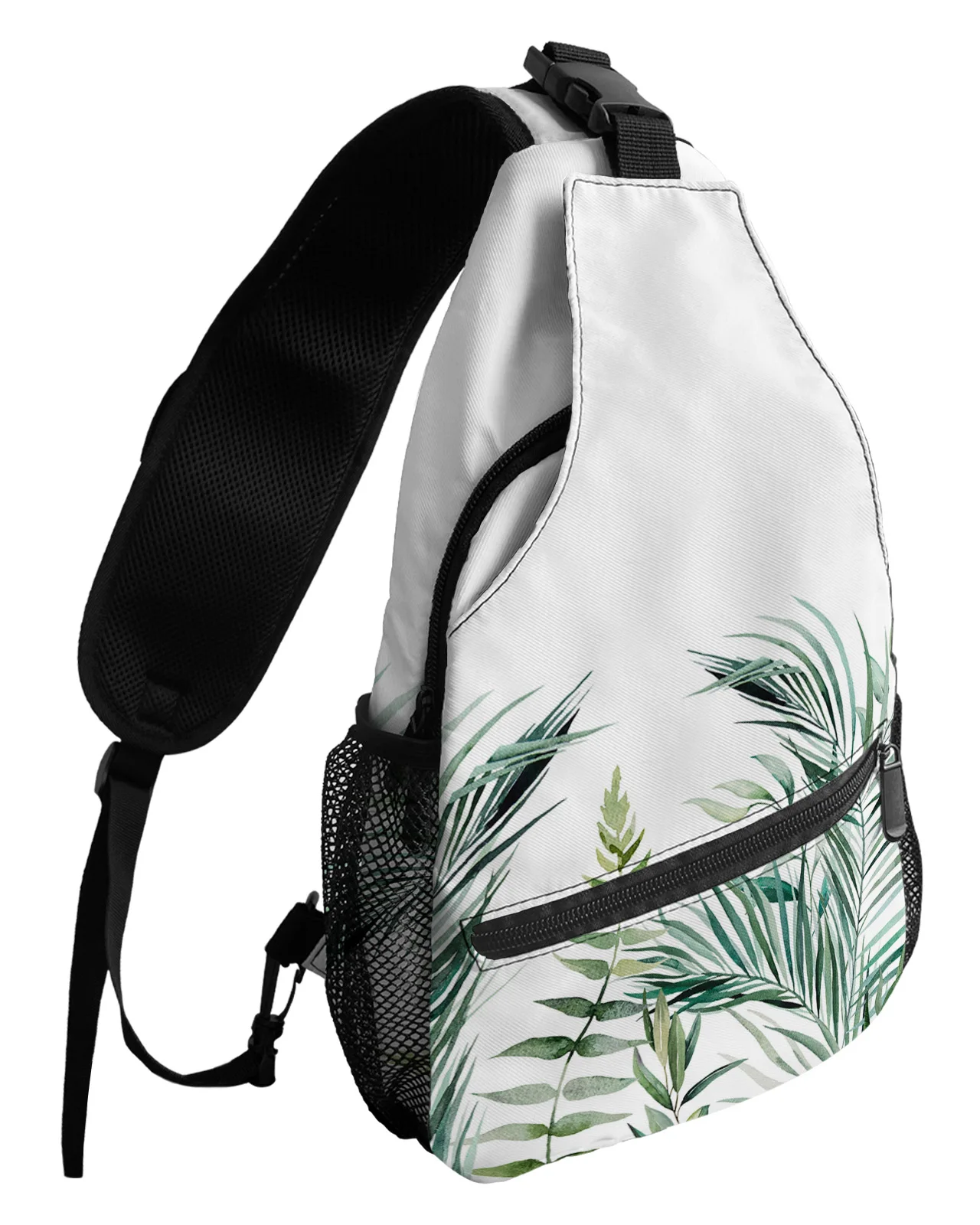 Pastoral Tropical Plant Palm Leaves Chest Bags For Women Men Waterproof Messenger Bags Travel Sport One Shoulder Crossbody Bag