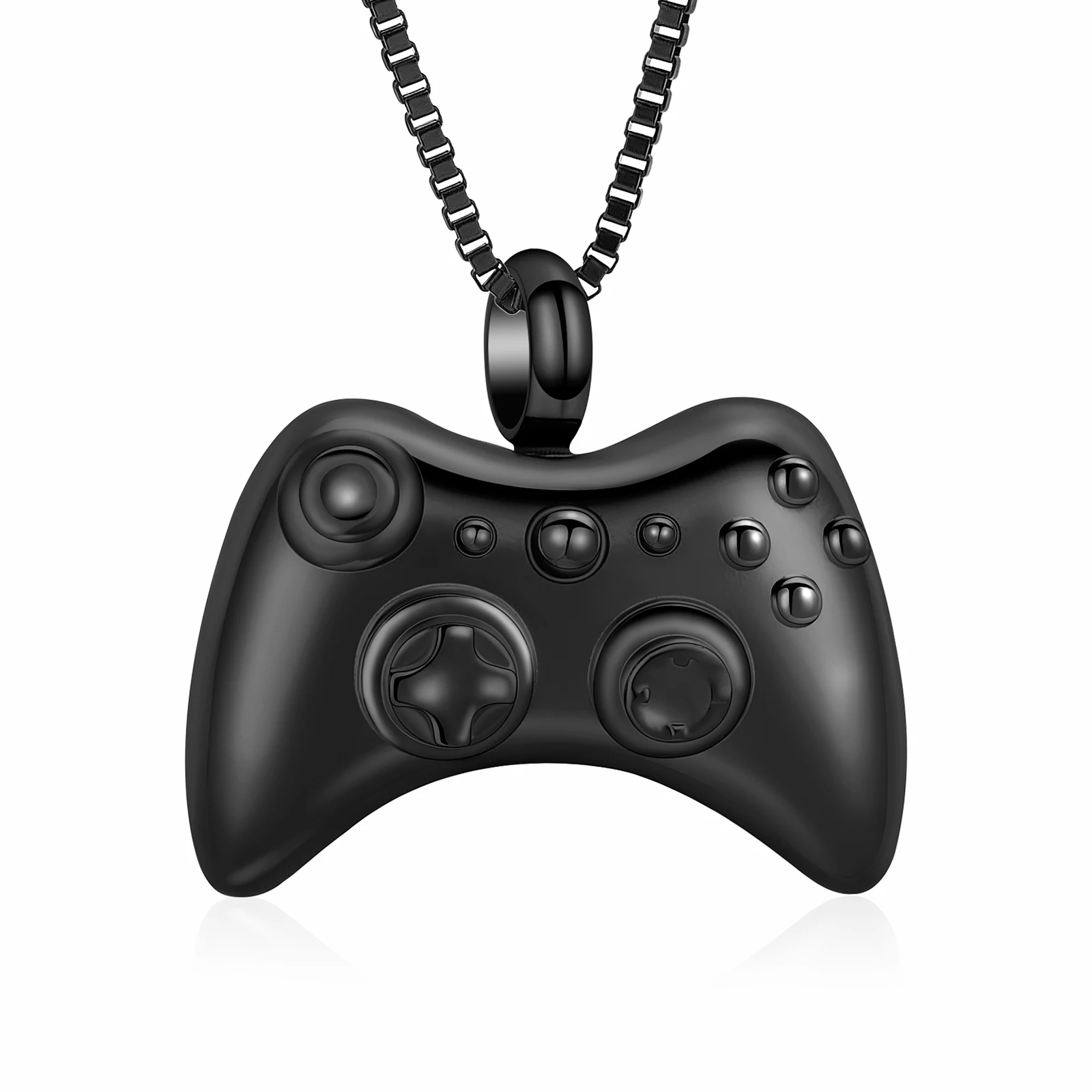 Cremation Jewelry for Ashes Stainless Steel Gamepad Urn Necklace Keepsake Game Controller Pendant Memorial Gift for Men Boy