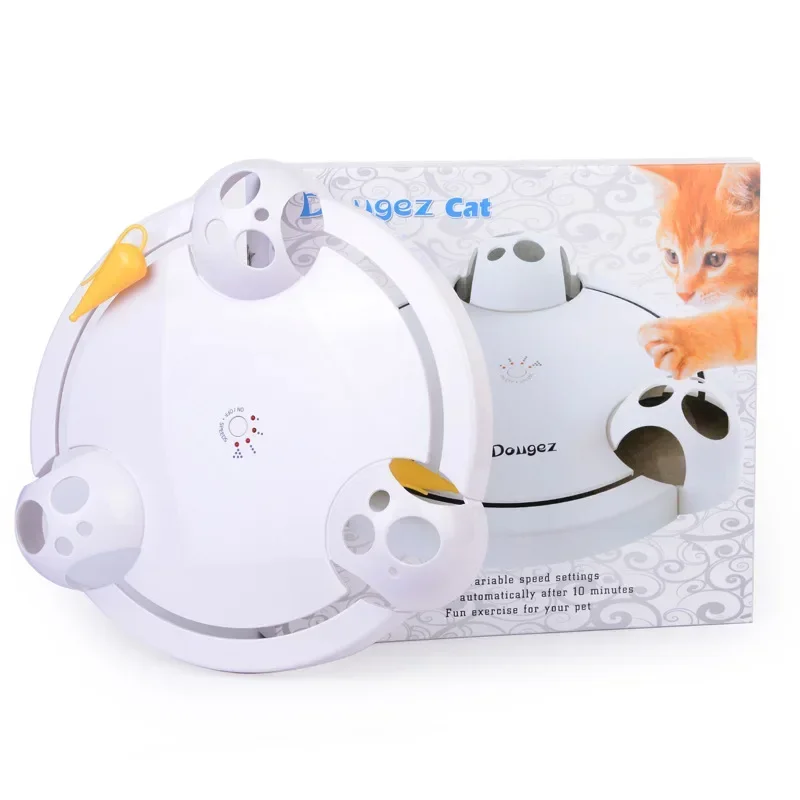 Pet Cat Catching Mouse Toy Rotate Electronic Rat Teasing Kitten Crazy Turntable Adjustable Speed Interactive Dog Accessories