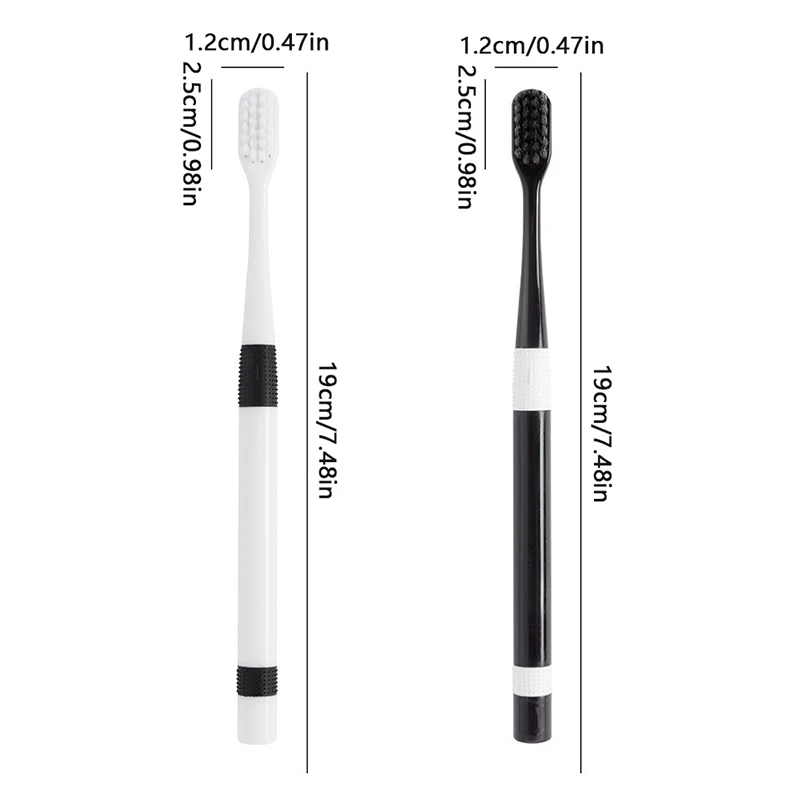 2 Pcs/Set Bamboo Charcoal Toothbrushes Ultra-Fine Soft Bristle Cleaning, Family Outfit Couple Adult Fine Bristle Toothbrush Set