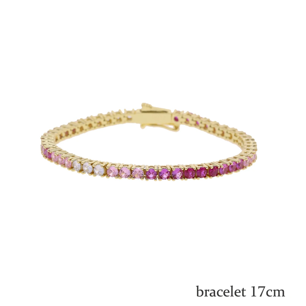 New Thin 3mm CZ 1 Row Shiny Tennis Chain Necklace Hip Hop Iced Out Bling Cubic Zircon Choker Jewelry Gold Color For Women Men