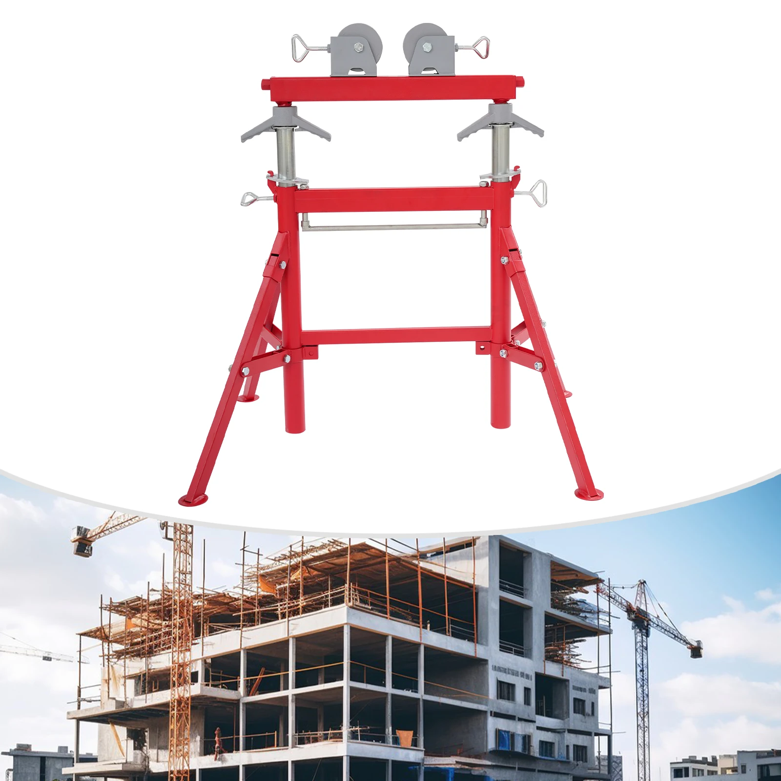 

Pipe Roller Support Stand Height Adjustable Pipe Support Stands Heavy Duty Tube Pipe Roller Support