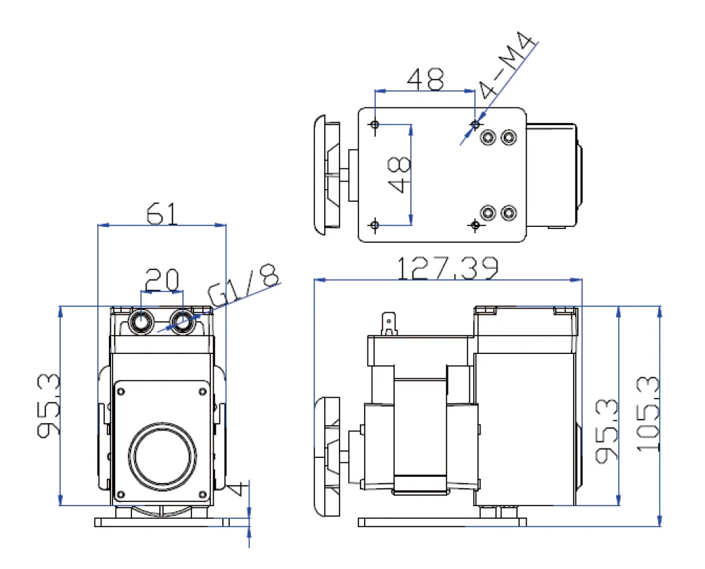 High Performance Long Life 8.8LPM 220V AC Small Diaphragm Pump Electric Gas Sampling Vacuum Pump Micro Air Pump