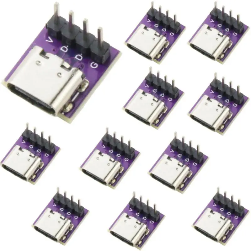 USB 3.1 TYPE-C Port Female Socket to In-LineAdapter Test Board to Pin Header