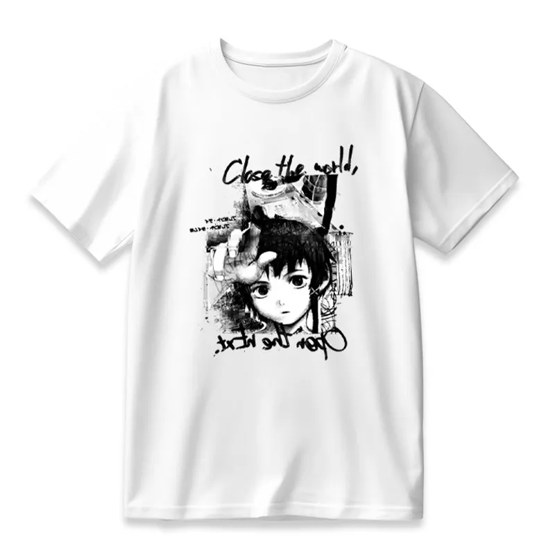 Serial Experiments Lain Shirt Harajuku Fashion Street T-Shirt High Quality Cotton Tee Men Women Anime Manga Vintage T Shirts