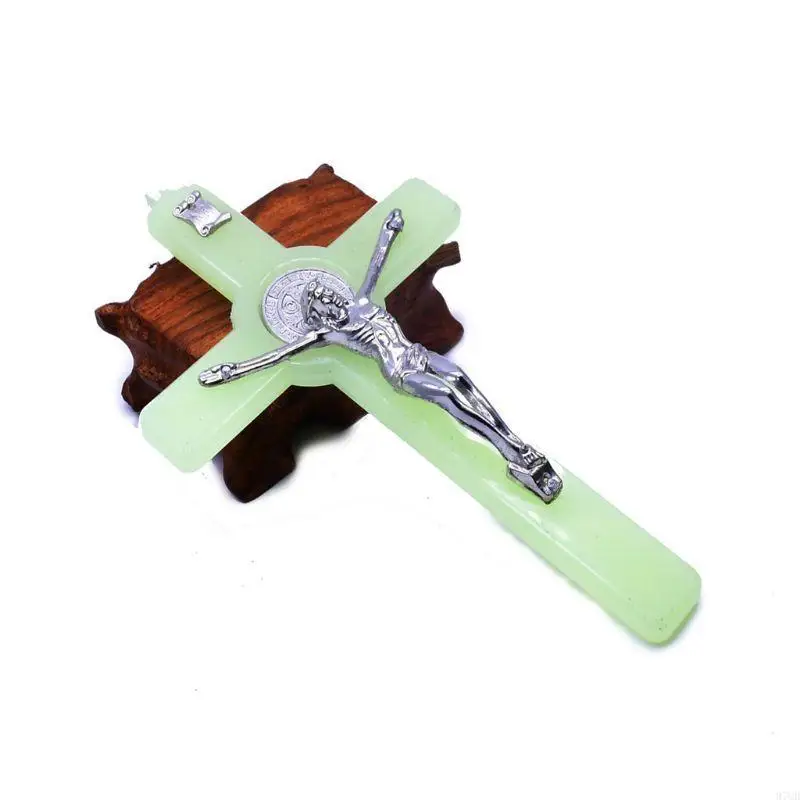 97qd luminöser katholisches Wandkruzifix leuchtet Dunkeln