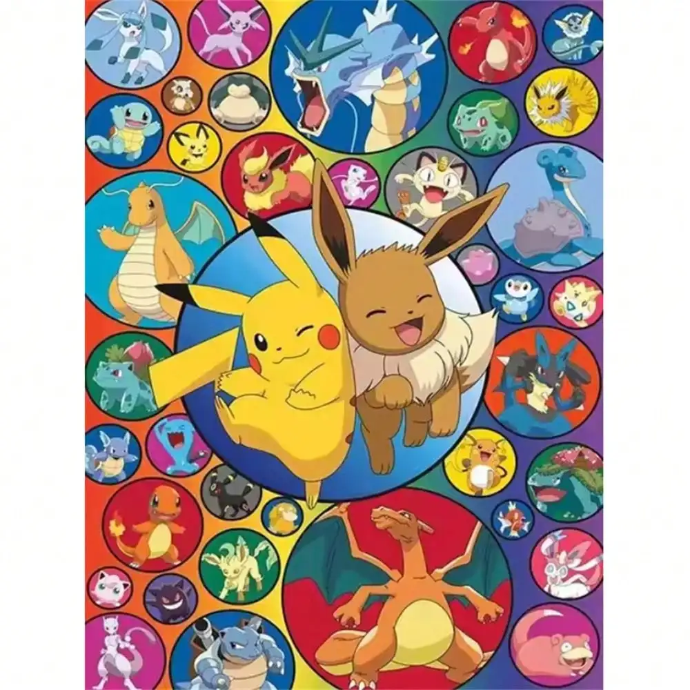 일본 애니메이션 주변기기 빈티지 포켓몬 포스터 피카추 이브이 겐가 벽 예술 캔버스 그림 현대적인 방 장식 그림 선물