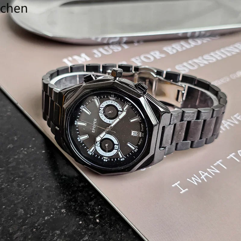 

X-15 high-end multifunctional watch - waterproof six-hand calendar steel band luminous quartz watch for men