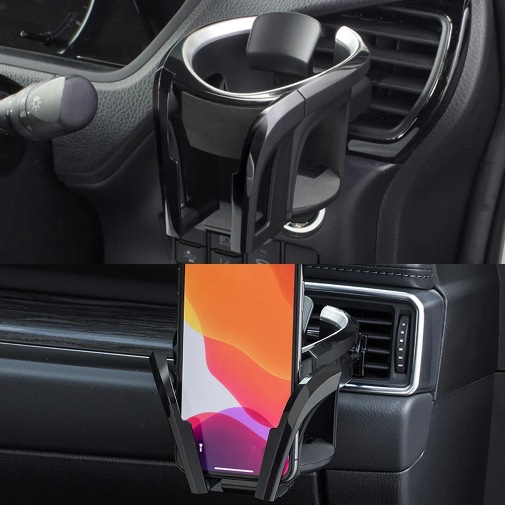 Black Secure And Hands-free Car Cup Holder Drink Within Reach Adjustable Car Cup And Phone Holders