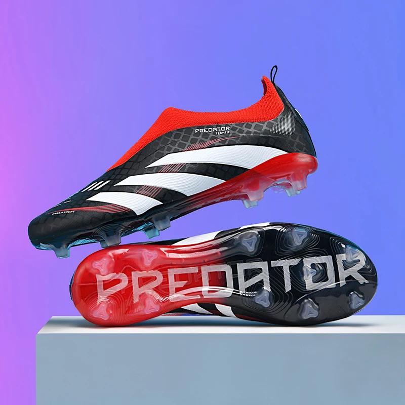 

Falcon 25 Youth Football Shoes Men's Big Tongue Classy Lace-Free Fg Long Spike Football Shoes Tf Broken Nails