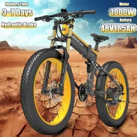 LANKELEISI XT750Plus Electric Bike 1000W Motor 48V17.5AH Battery Hydraulic Brake Folding E-bike 26*4 Inch  Electric Bike