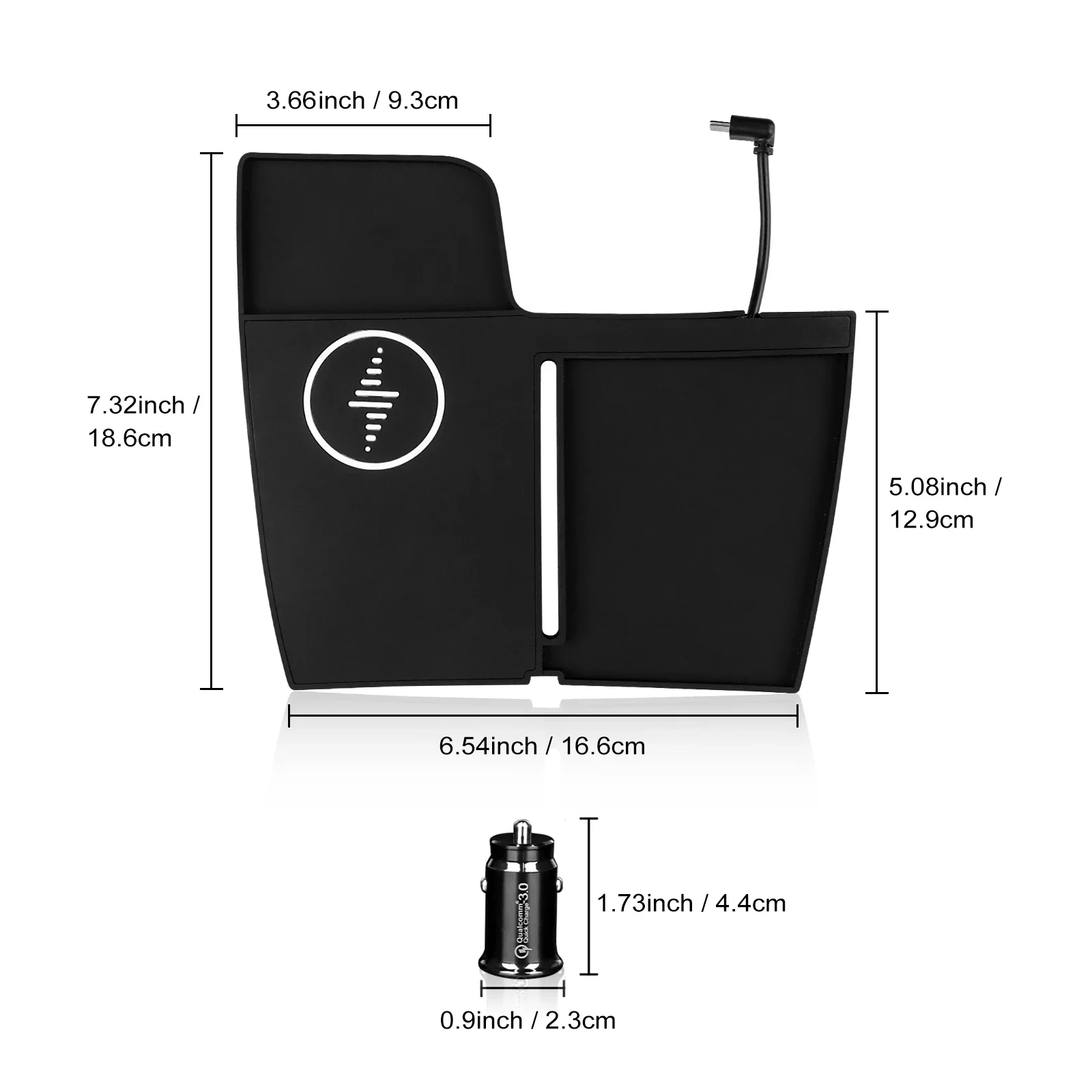 Car Wireless Charger Pad Stable Fast Charging For Ford Focus 2019-2025 Auto Center Console Storage Box Decoration Accessories