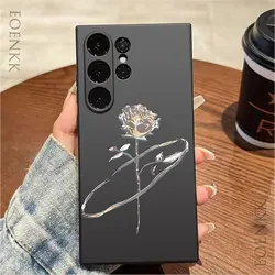 Fashion Simple Rose Phone Case For Samsung Galaxy S24 S23 S22 S21 S20 Ultra Plus FE A32 A33 A34 A52 A53 A54 A71 A72 A73 5G Cover