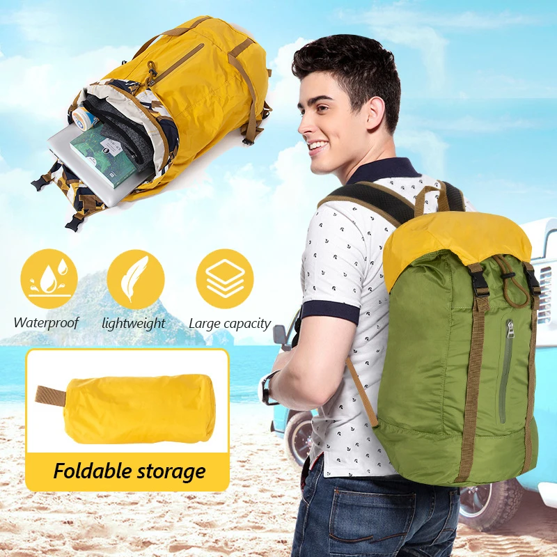 

18L Lightweight Foldable Backpack Ultralight Portable Outdoor Travel Mountaineering Cycling Daypack Sports Hiking for Men XD66Y