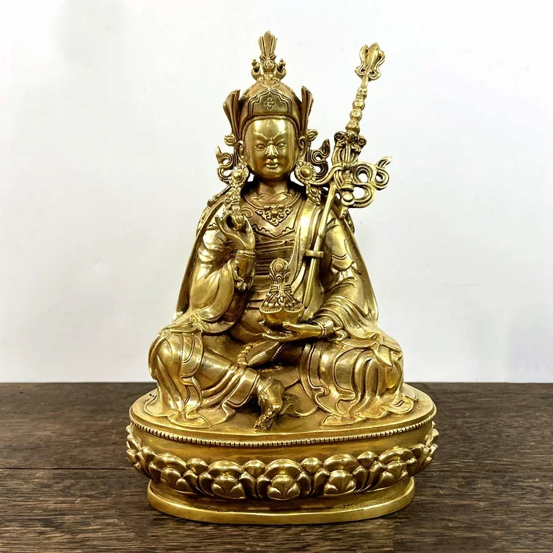

Nepal Tantric Tibetan Buddhism Bronze Padmasambhava Guru Rinpoche Buddha God statue Home Desktop Feng Shui Ornament