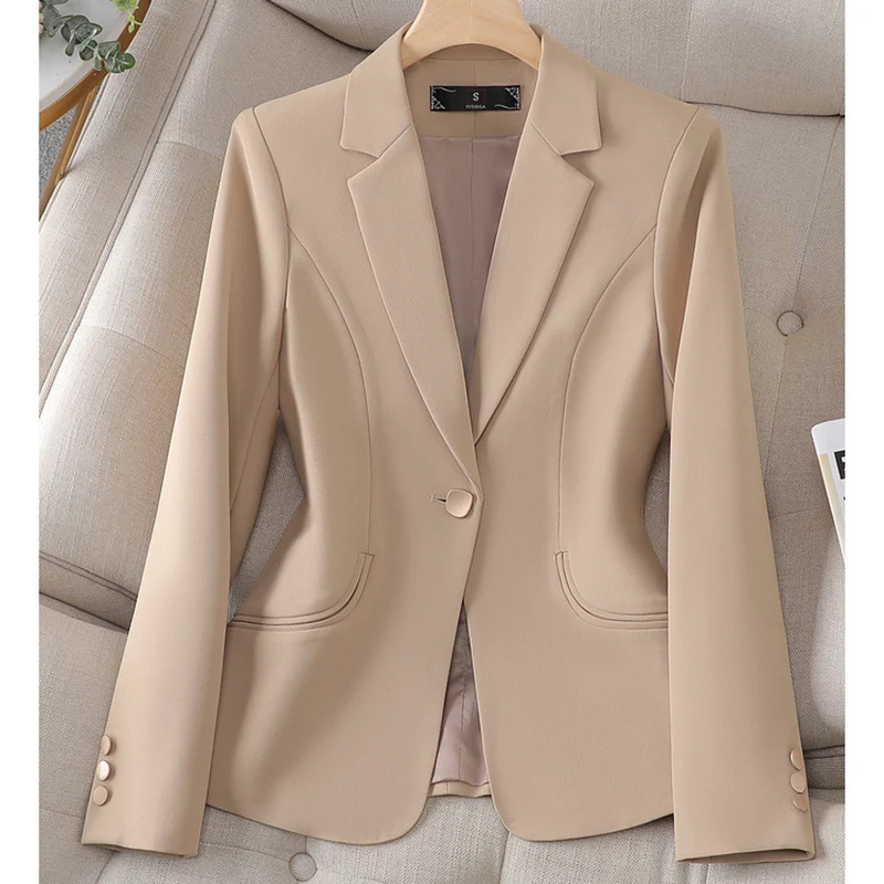 Chaqueta de traje pequeña para mujer, traje profesional de alta calidad, prendas de vestir exteriores femeninas, novedad de primavera y otoño