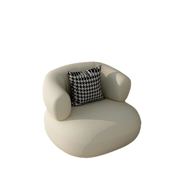 Fabric sofa, living room modern simple small apartment designer creative Nordic lamb wool technology cloth sofa