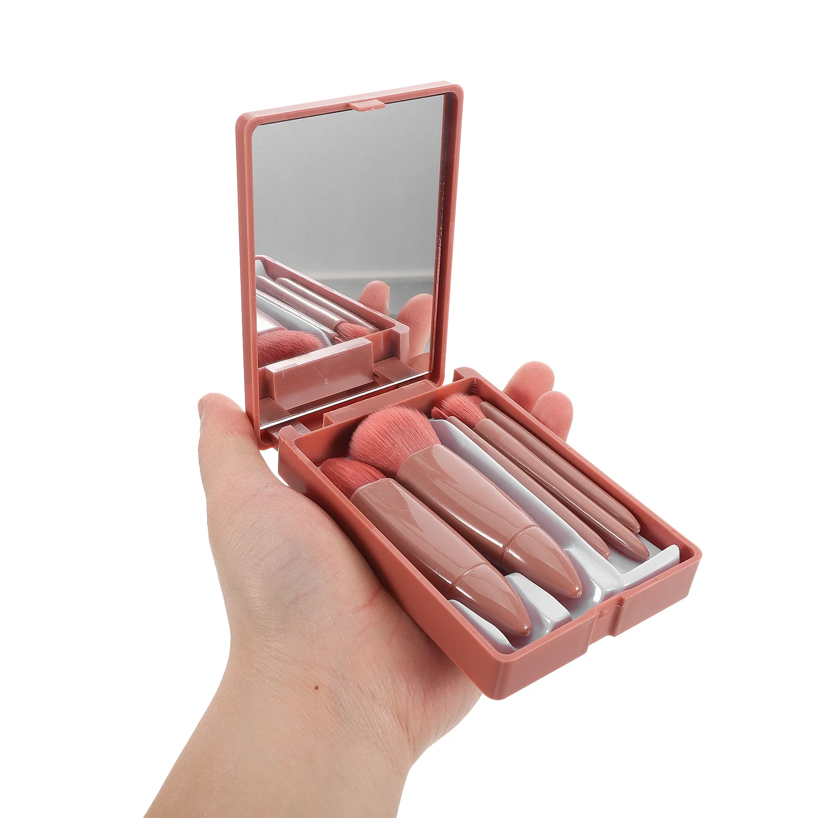 1 Set Mini-Make-up-Pinsel-Set, kompaktes, reisefreundliches Werkzeug für Lidschatten, Rouge, Foundation, Gesicht, tragbare Beauty Essentials