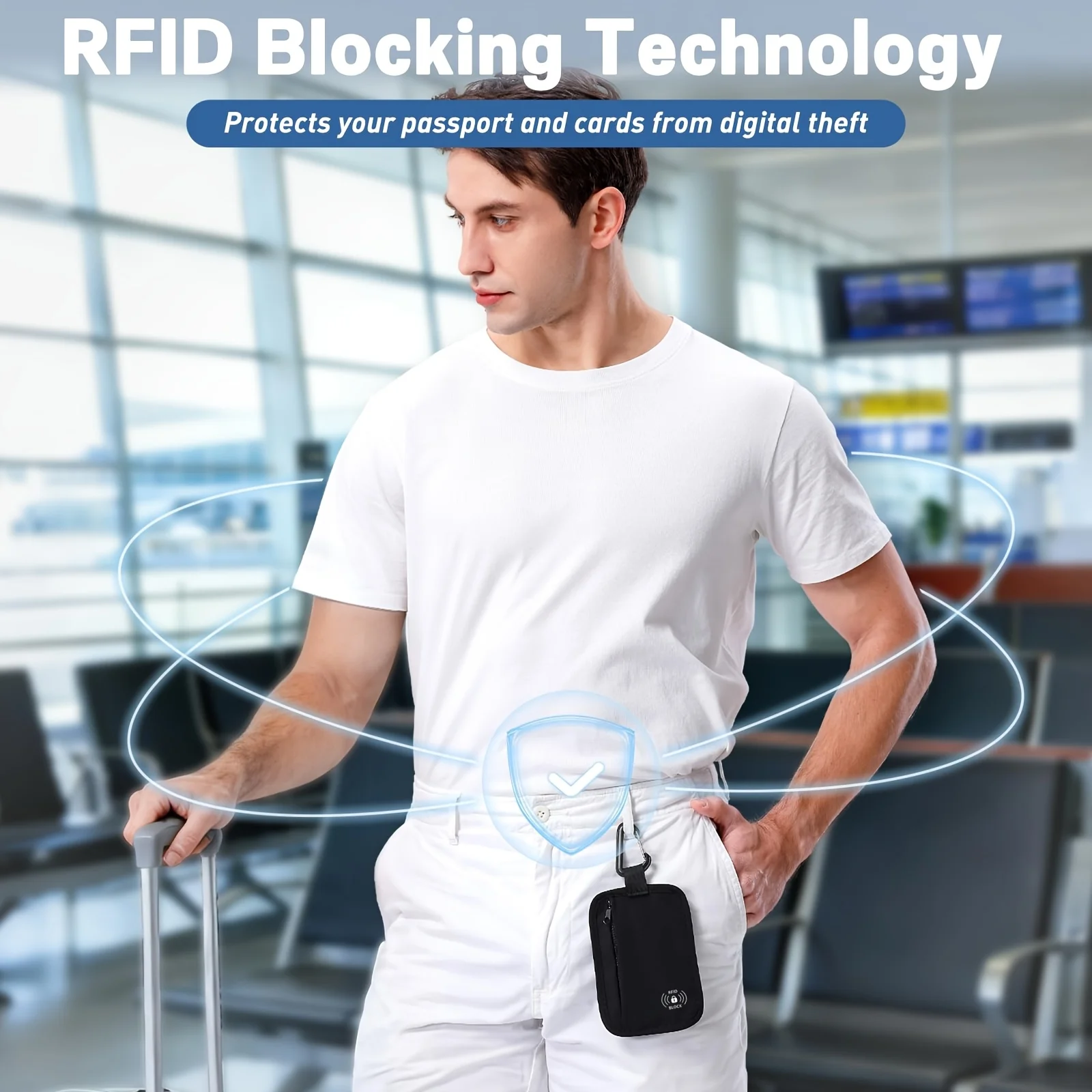 Hidden Travel Wallet with RFID Blocking – Clip Stash Pouch, Breathable Quick-Dry Travel Wallet with Dual Carry Options