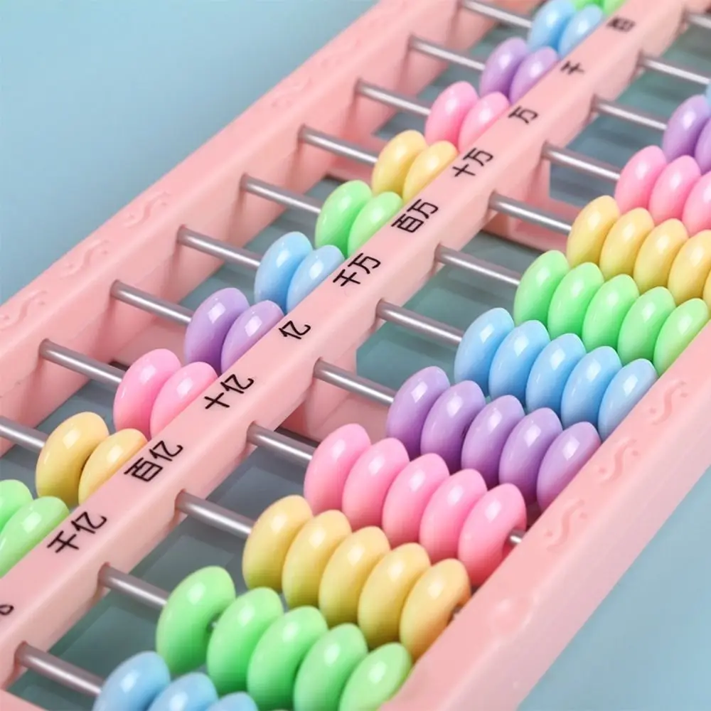 Durable Plastic Plastic Abacus Rectangle 13/15 Digits Calculation Bead Black Blue Pink Calculation Rack Intelligence Development