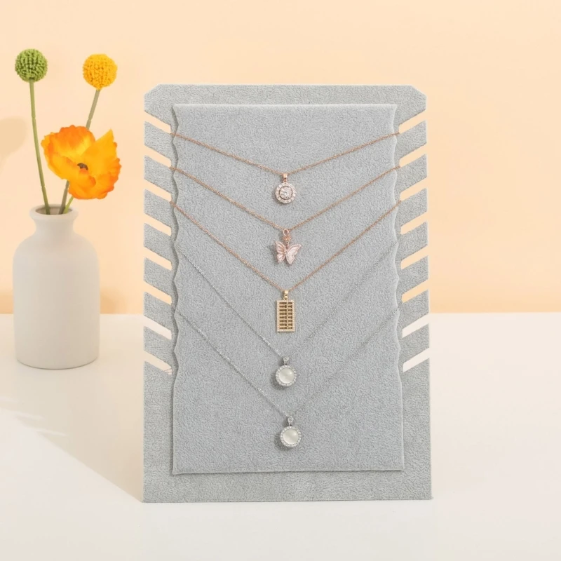 Modny aksamitny naszyjnik stojak na wisiorki wiele wycięć stojak do przechowywania biżuterii uchwyt na ladę prezentacja