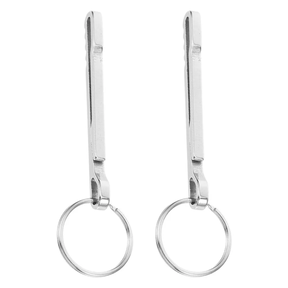 

2PCS Stainless Steel Waist Clip Compact Outdoor Keyring Wallets Money Holders Carabiner Cash Storage Portable Keychains
