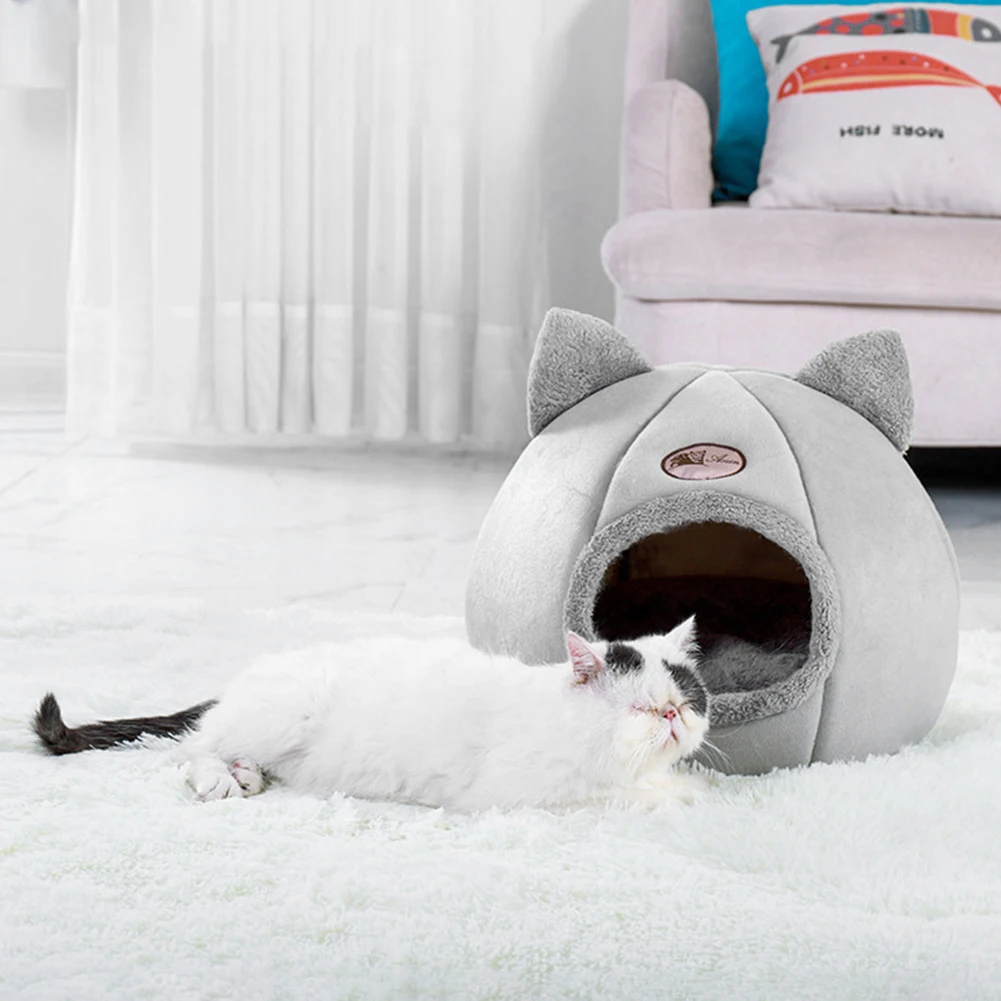 Comfortable Deep Sleeping In Winter Spring Cat Kennel Kitten Bed Basket For House Cats Dogs Products Pet Tent Cozy Cave Beds